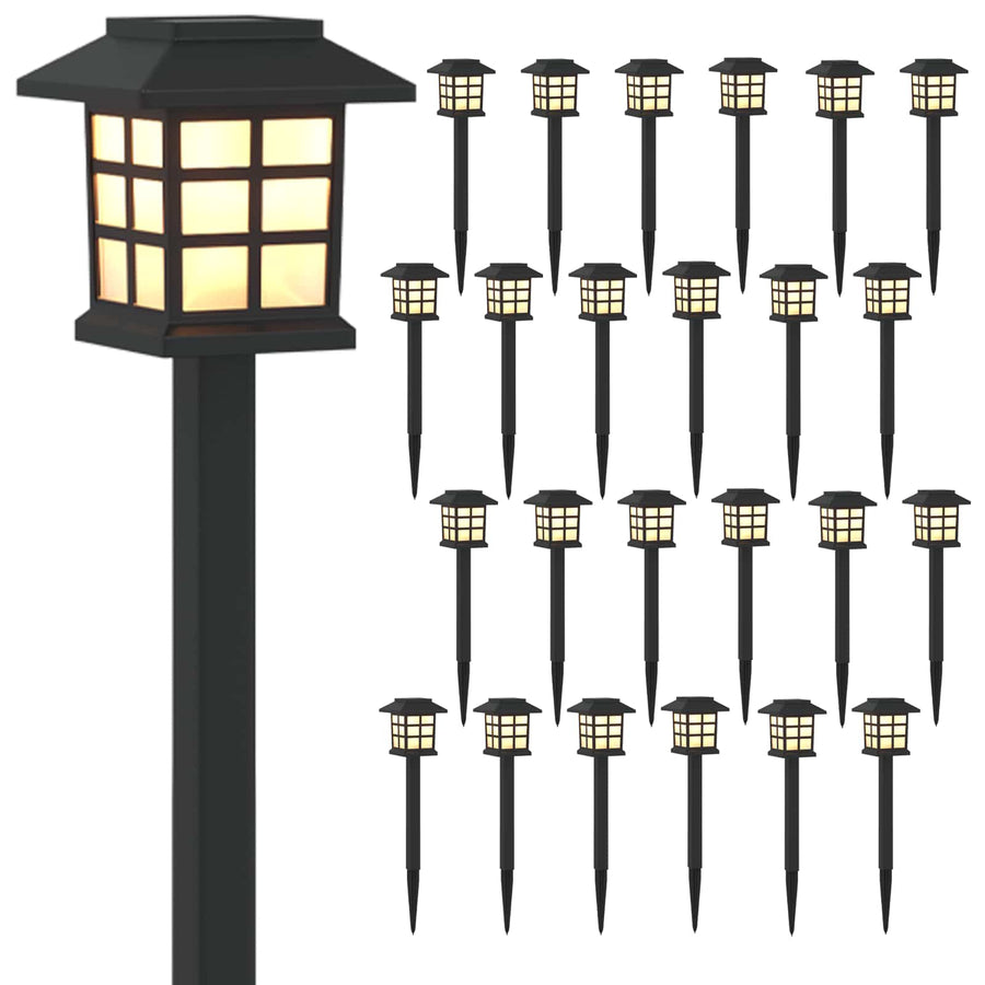 Buitenverlichting op zonne-energie met grondspies 24 stuks Warmwit PP