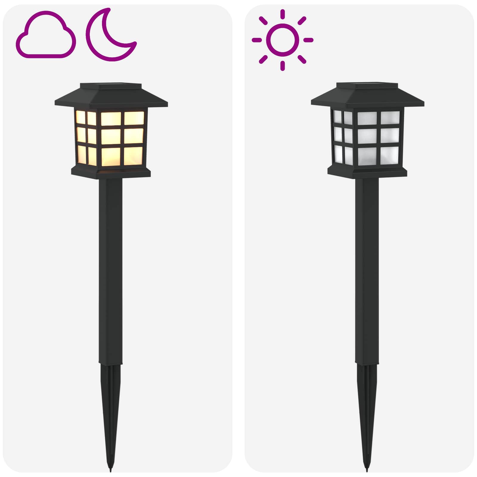 Buitenverlichting op zonne-energie met grondspies 24 stuks Warmwit PP