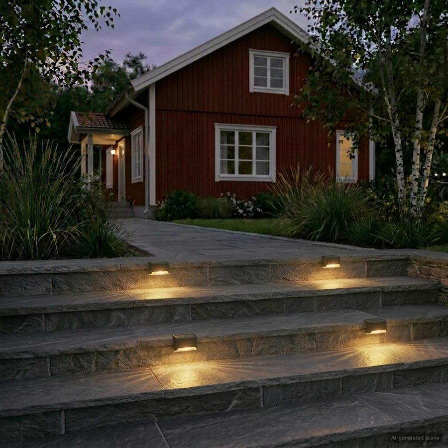 Buitenzonne-lampen met grondpin 4 pcs Warmwit 4,5 cm ABS en PS