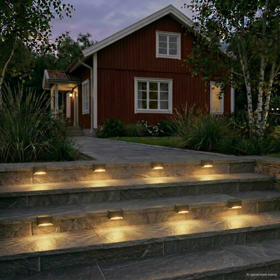 Buitenzonne-lampen met grondpin 8 pcs Warmwit 4,5 cm ABS en PS