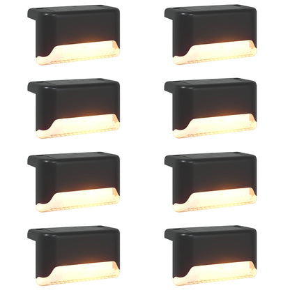 Buitenzonne-lampen met grondpin 8 pcs Warmwit 4,5 cm ABS en PS