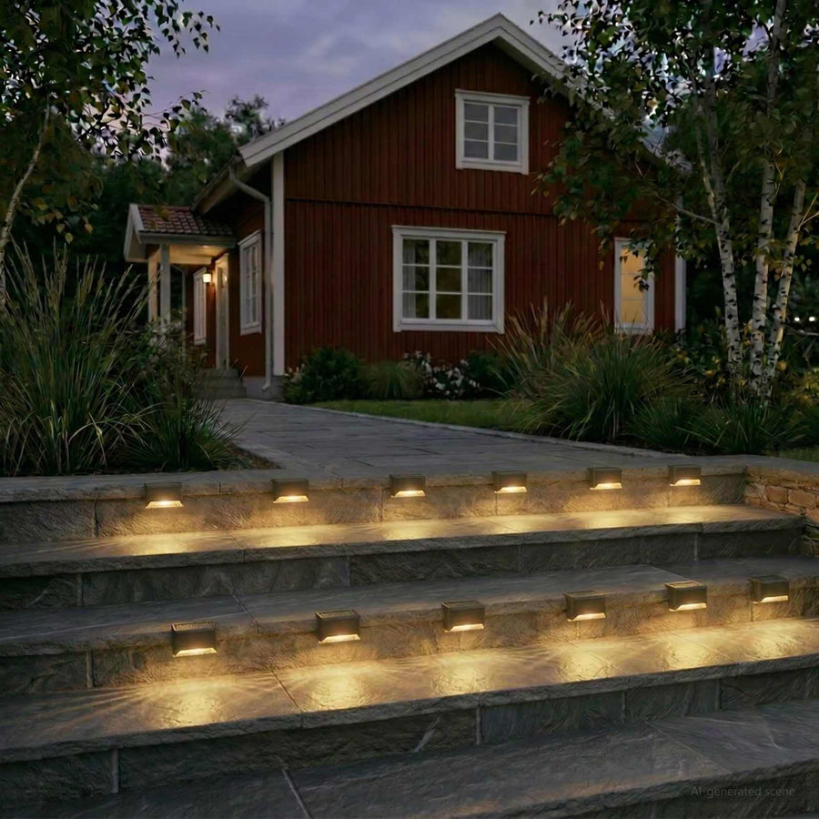 Buitenzonne-lampen met grondpin 12 pcs Warmwit 4,5 cm ABS en PS