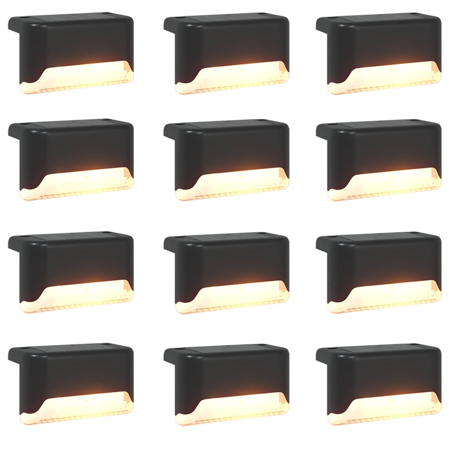 Buitenzonne-lampen met grondpin 12 pcs Warmwit 4,5 cm ABS en PS