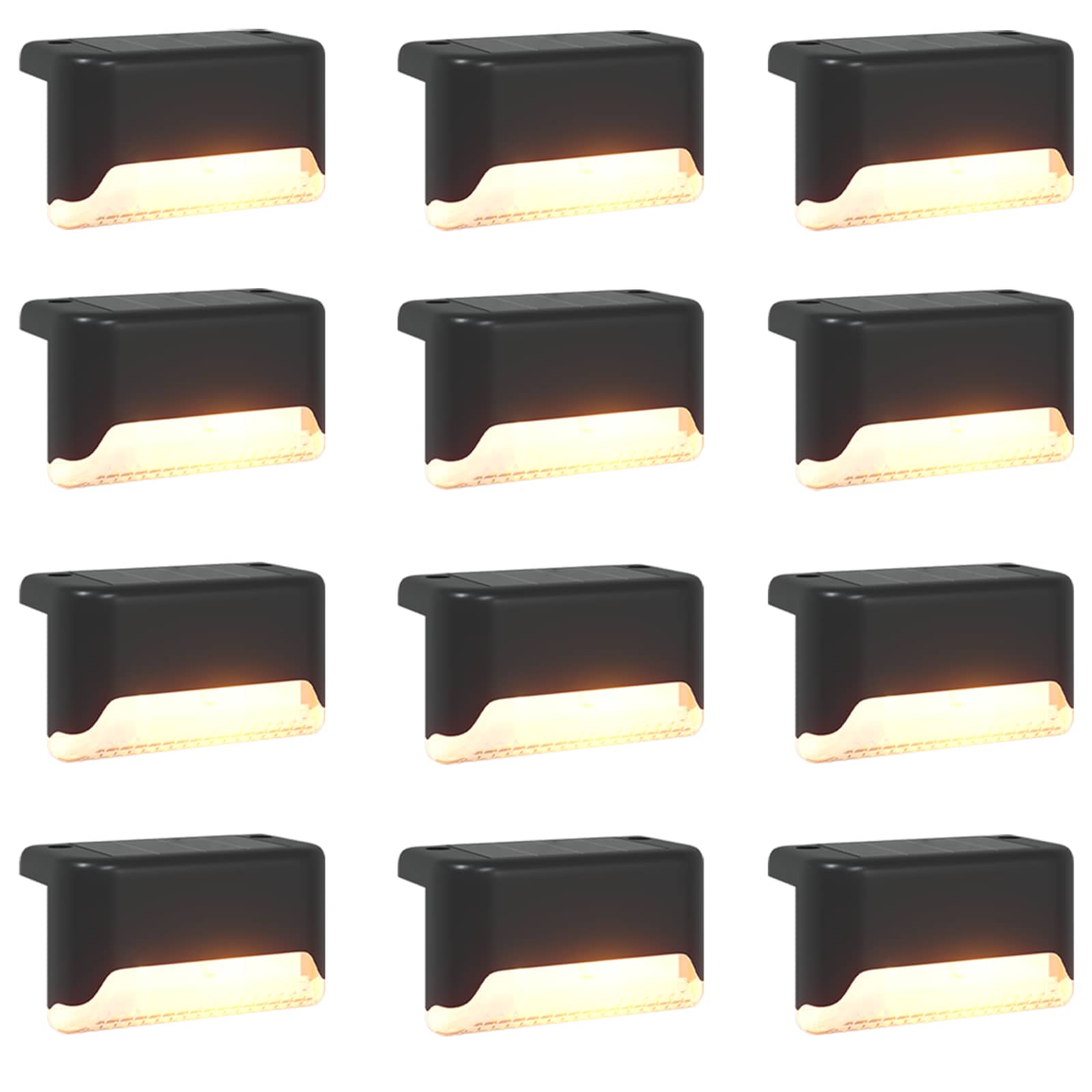 Buitenzonne-lampen met grondpin 12 pcs Warmwit 4,5 cm ABS en PS
