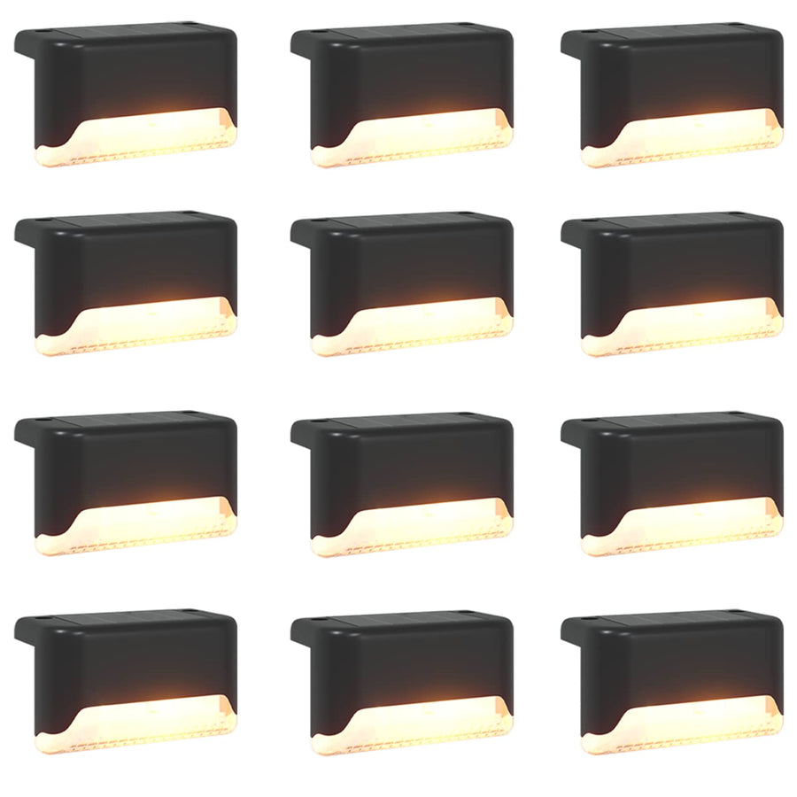 Buitenzonne-lampen met grondpin 12 pcs Warmwit 4,5 cm ABS en PS