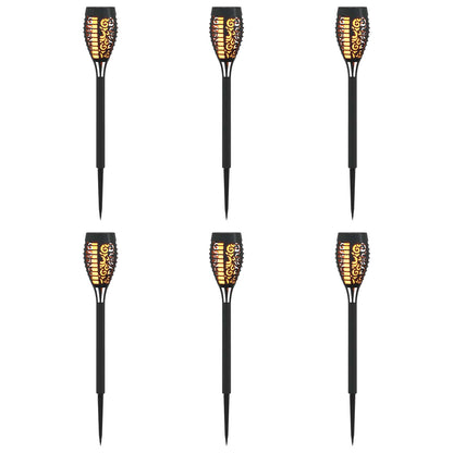 Buitenzonne-lampen met grondpin 6 pcs Warmwit 47,5 cm ABS