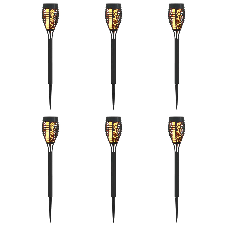 Buitenzonne-lampen met grondpin 6 pcs Warmwit 47,5 cm ABS