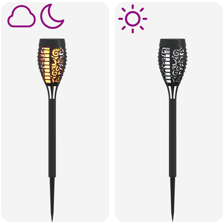 Buitenzonne-lampen met grondpin 12 pcs Warmwit 47,5 cm ABS
