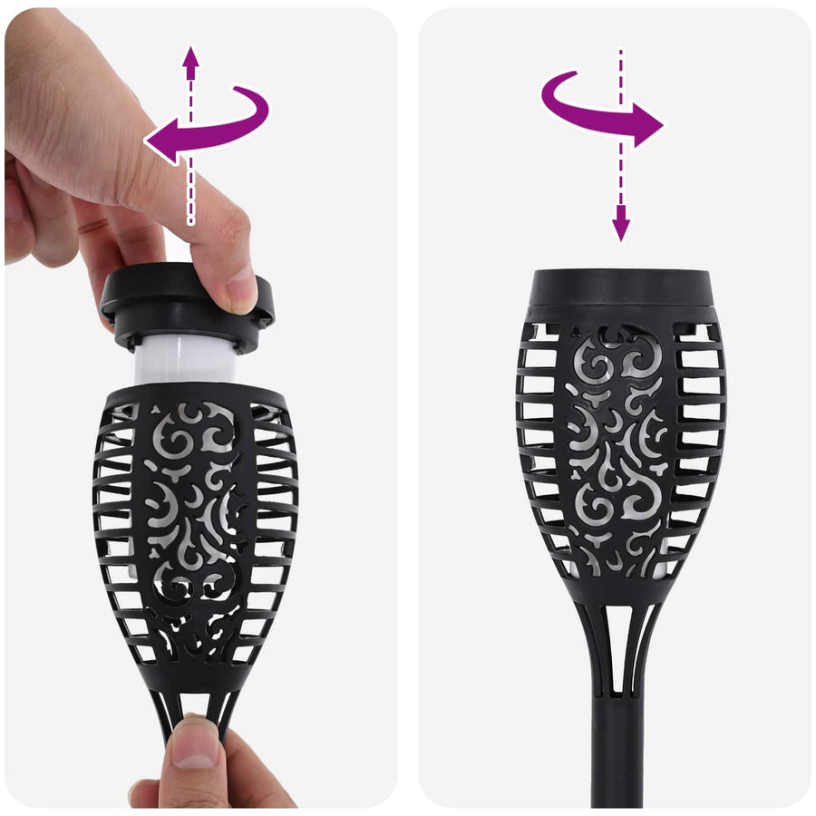 Buitenzonne-lampen met grondpin 12 pcs Warmwit 47,5 cm ABS