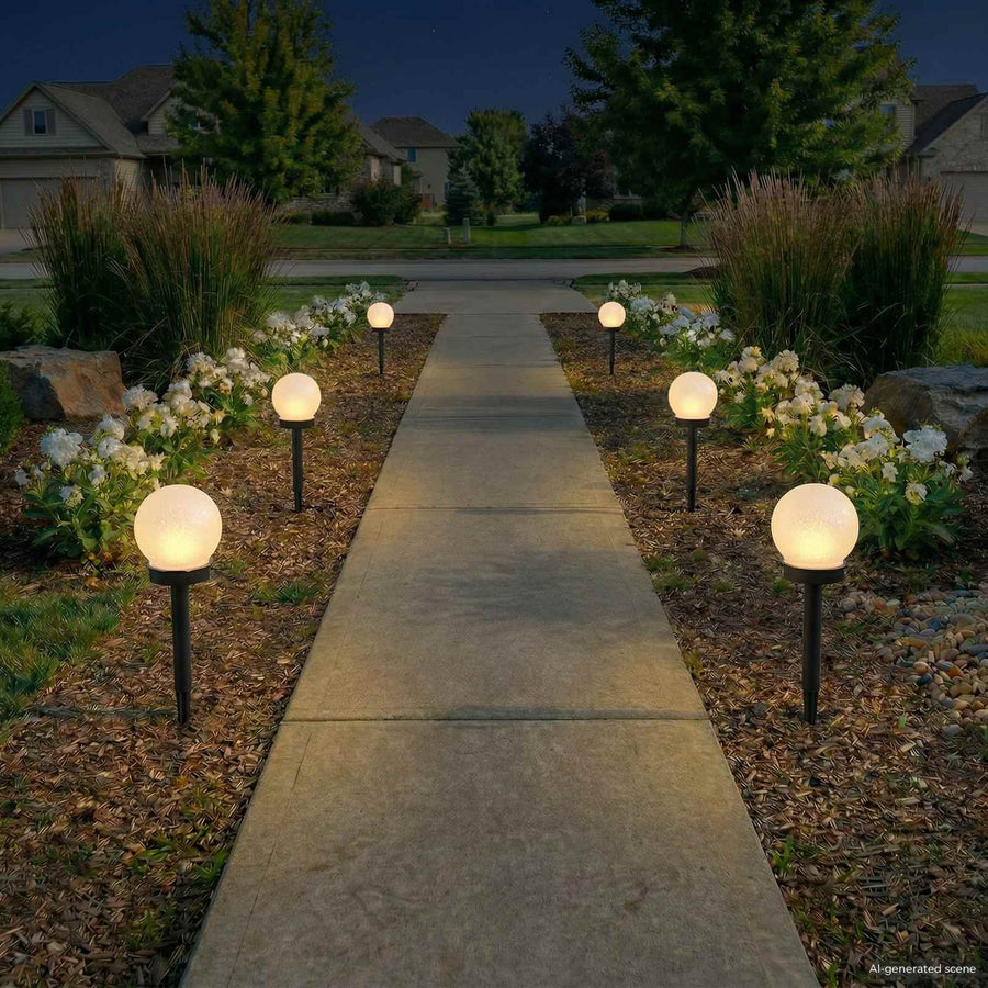 Buitenzonne-lampen met grondpin 4 pcs Warmwit 38,5 cm ABS