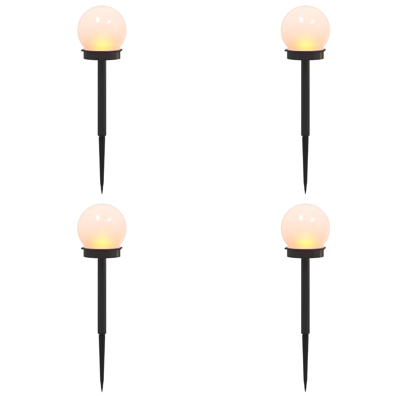 Buitenzonne-lampen met grondpin 4 pcs Warmwit 38,5 cm ABS
