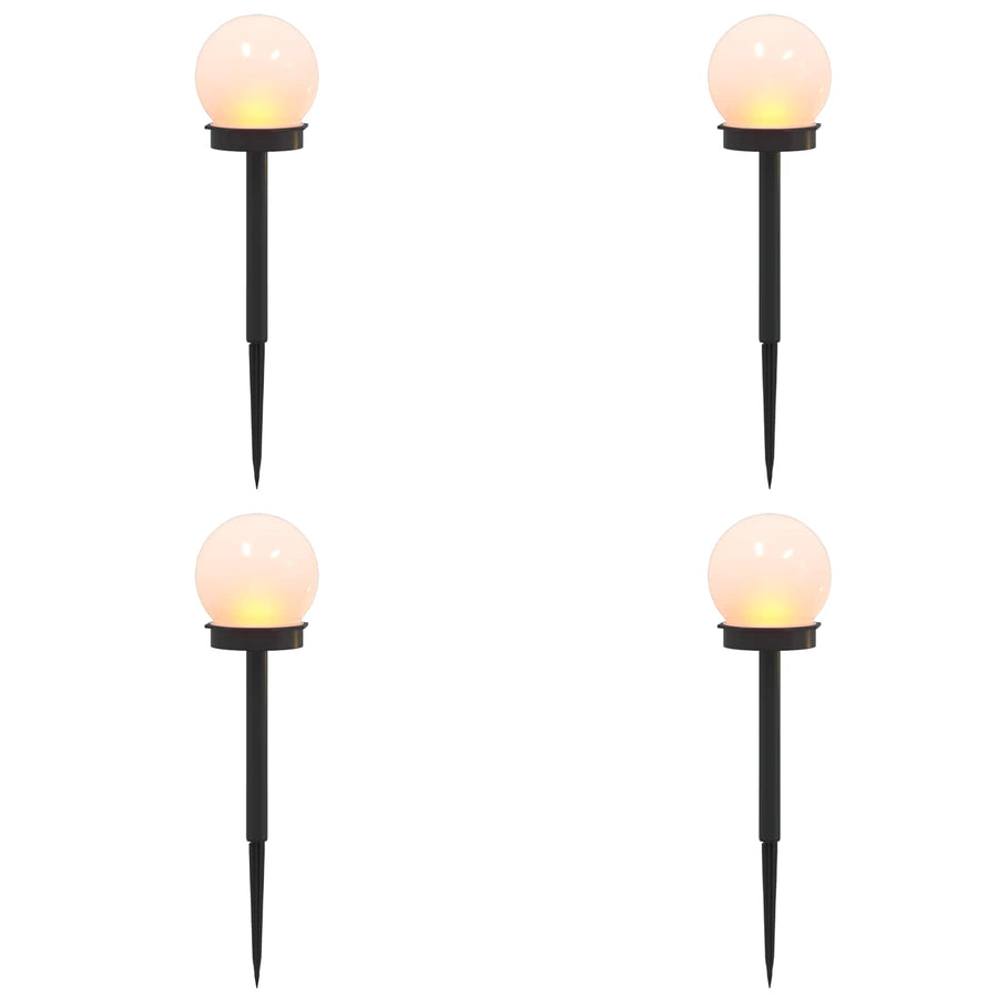 Buitenzonne-lampen met grondpin 4 pcs Warmwit 38,5 cm ABS