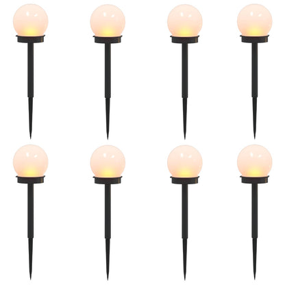 Buitenzonne-lampen met grondpin 8 pcs Warmwit 38,5 cm ABS