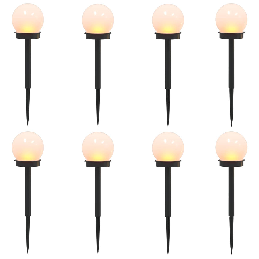 Buitenzonne-lampen met grondpin 8 pcs Warmwit 38,5 cm ABS