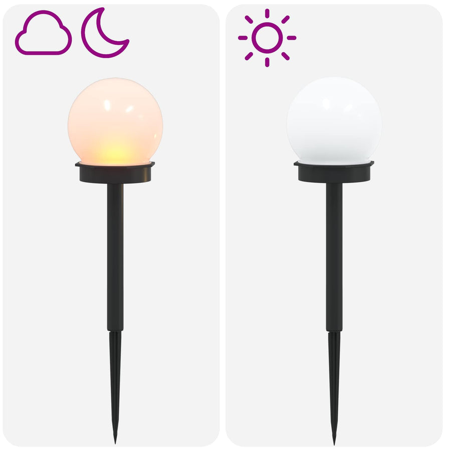 Buitenzonne-lampen met grondpin 8 pcs Warmwit 38,5 cm ABS