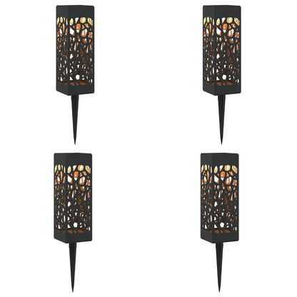 Buitenzonne-lampen met grondpin 4 pcs Warmwit 29 cm PP
