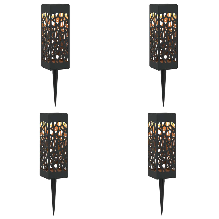 Buitenzonne-lampen met grondpin 4 pcs Warmwit 29 cm PP