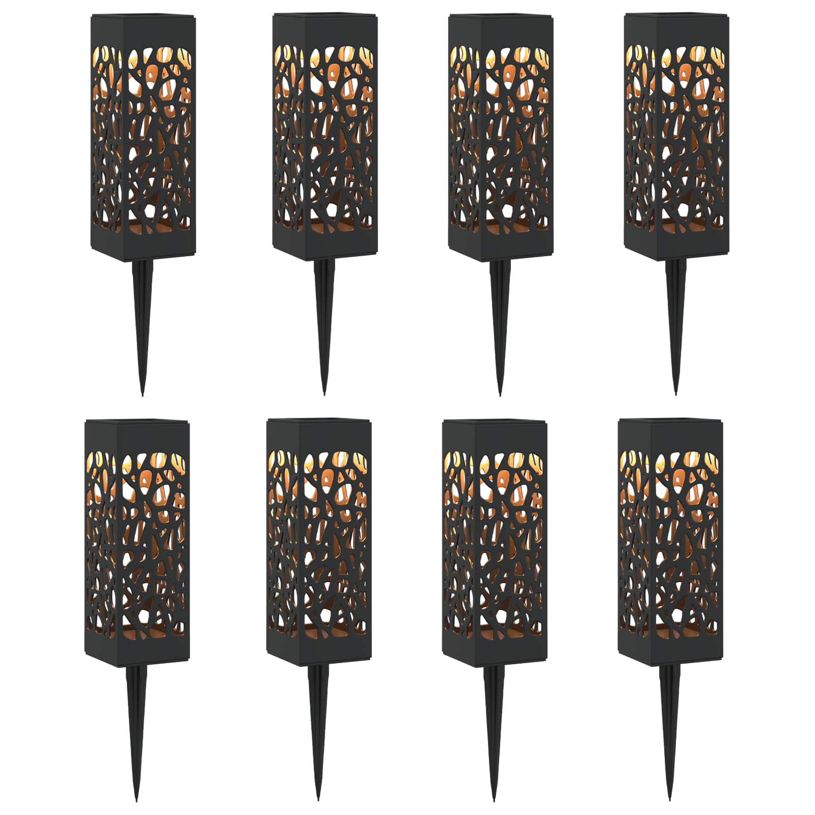 Buitenzonne-lampen met grondpin 8 pcs Warmwit 29 cm PP