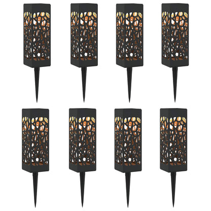 Buitenzonne-lampen met grondpin 8 pcs Warmwit 29 cm PP