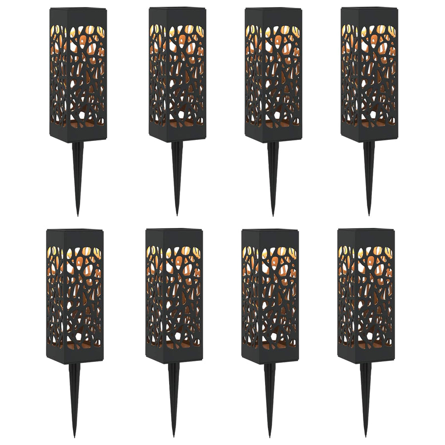 Buitenzonne-lampen met grondpin 8 pcs Warmwit 29 cm PP