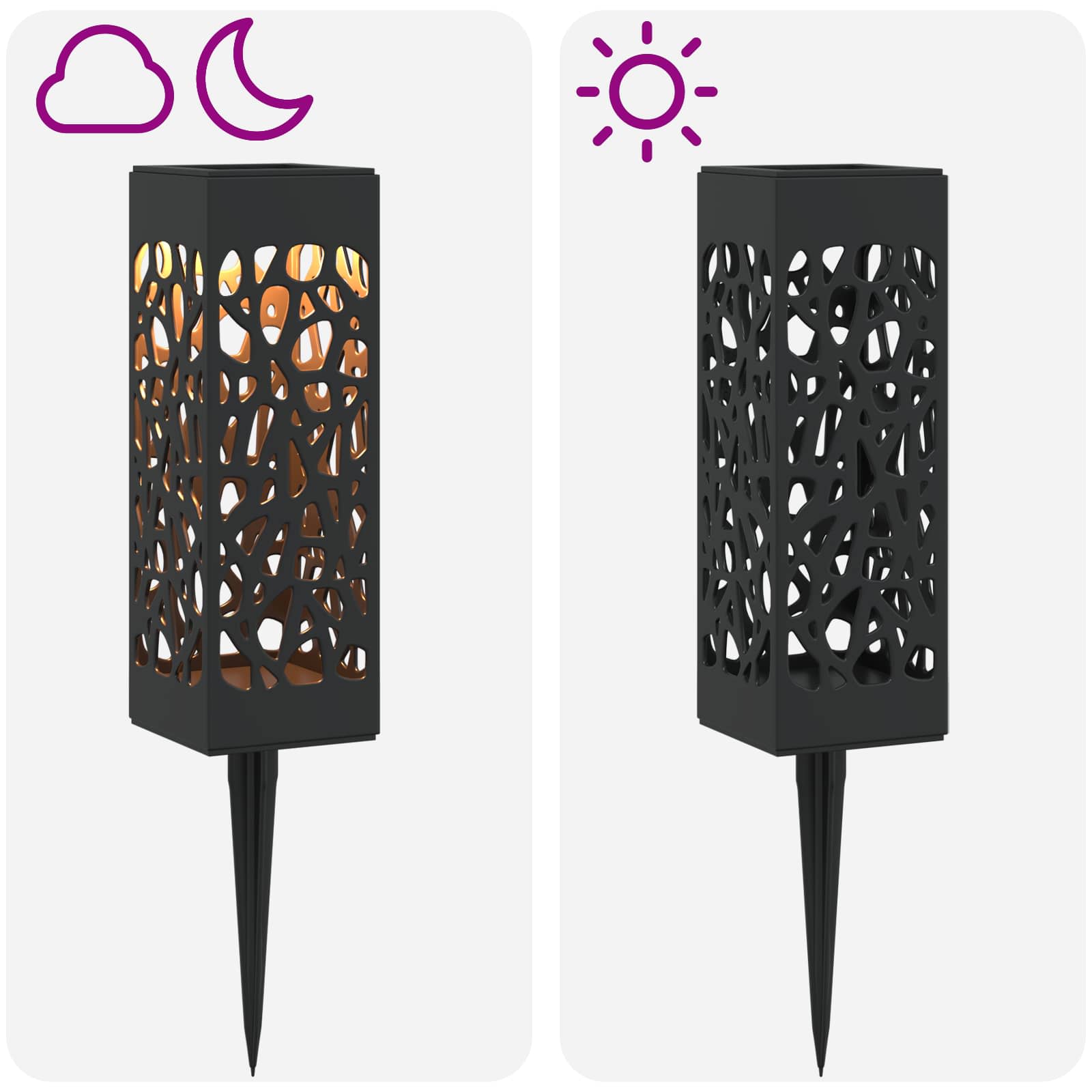 Buitenzonne-lampen met grondpin 8 pcs Warmwit 29 cm PP