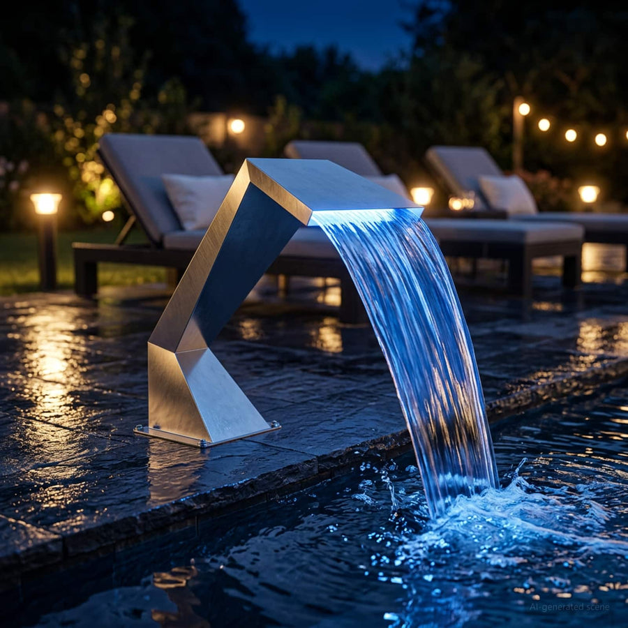 Pool Waterval Roestvrij staal 63,5 x 29 x 51 cm Zilverkleurig