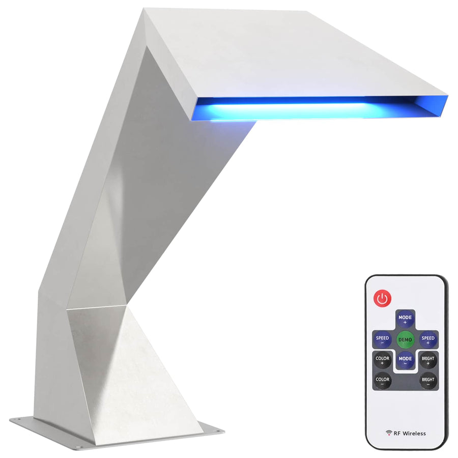 Zwembadwaterval met RGB-LEDs Roestvrij staal 63,5 x 29 x 51 cm