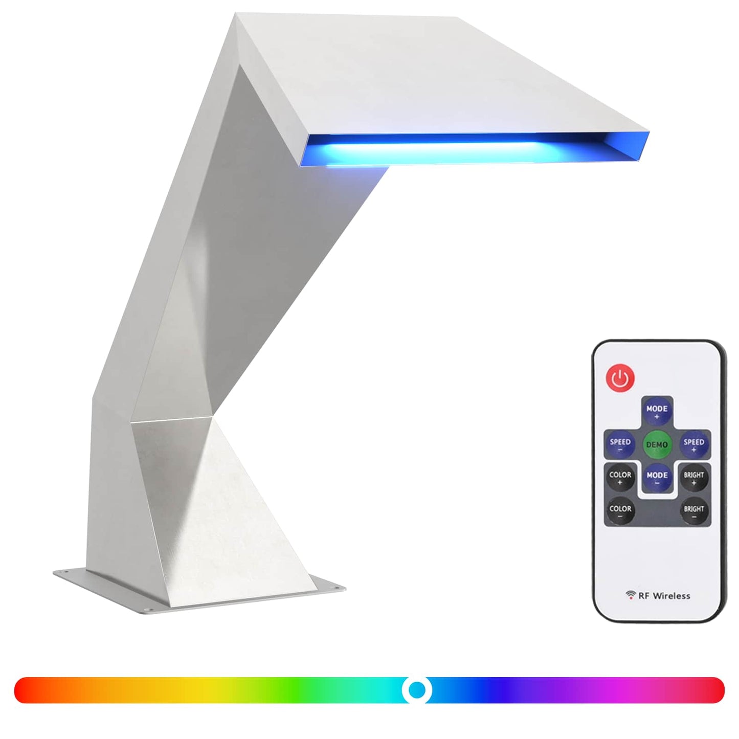 Zwembadwaterval met RGB-LEDs Roestvrij staal 63,5 x 29 x 51 cm