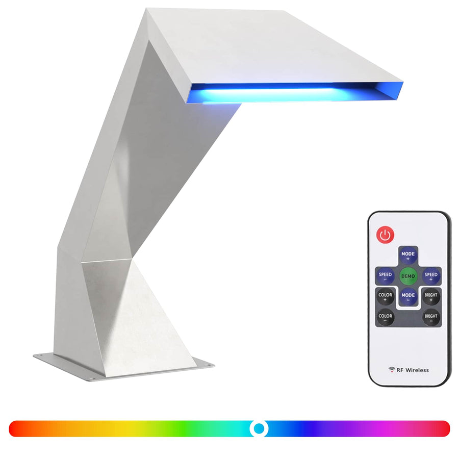 Zwembadwaterval met RGB-LEDs Roestvrij staal 63,5 x 29 x 51 cm