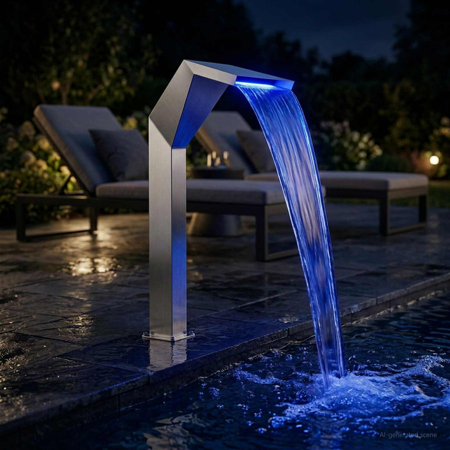 Pool Waterval Roestvrij staal 50 x 30 x 90 cm Zilverkleurig