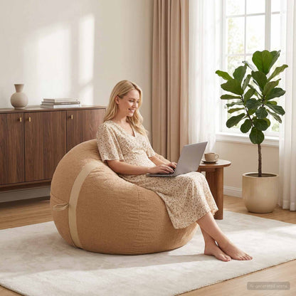 Zitzakstoel Beige 95 x 93 x 71 cm Sherpa