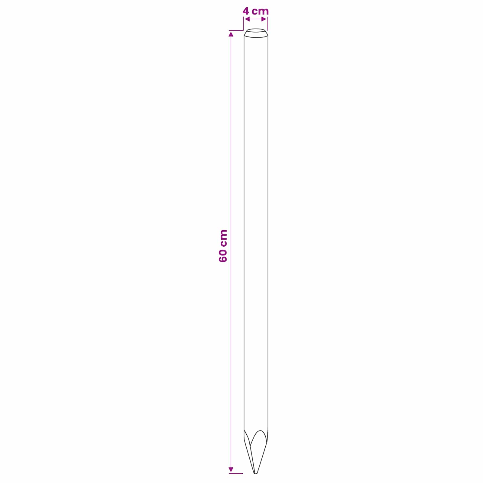 Hekpalen 15 st Groen 60 cm Massief grenenhout