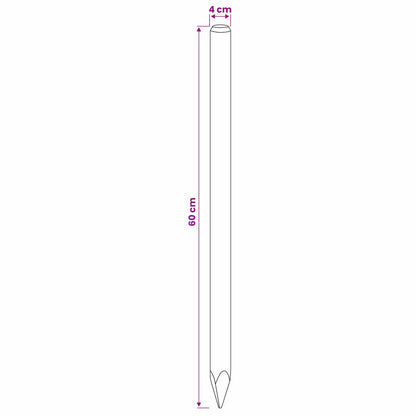 Hekpalen 15 st Groen 60 cm Massief grenenhout