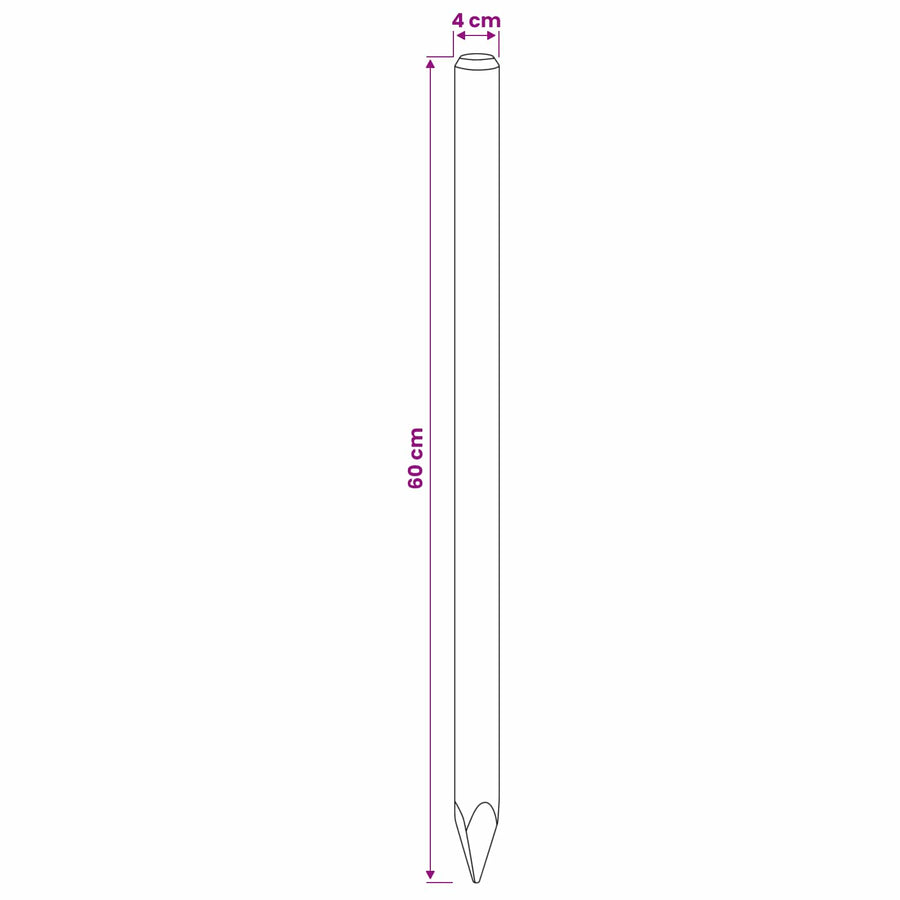 Hekpalen 15 st Groen 60 cm Massief grenenhout