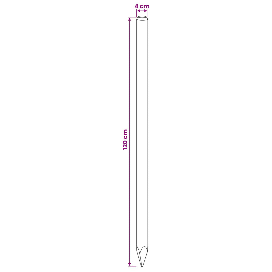 Hekpalen 15 st Groen 120 cm Massief grenenhout