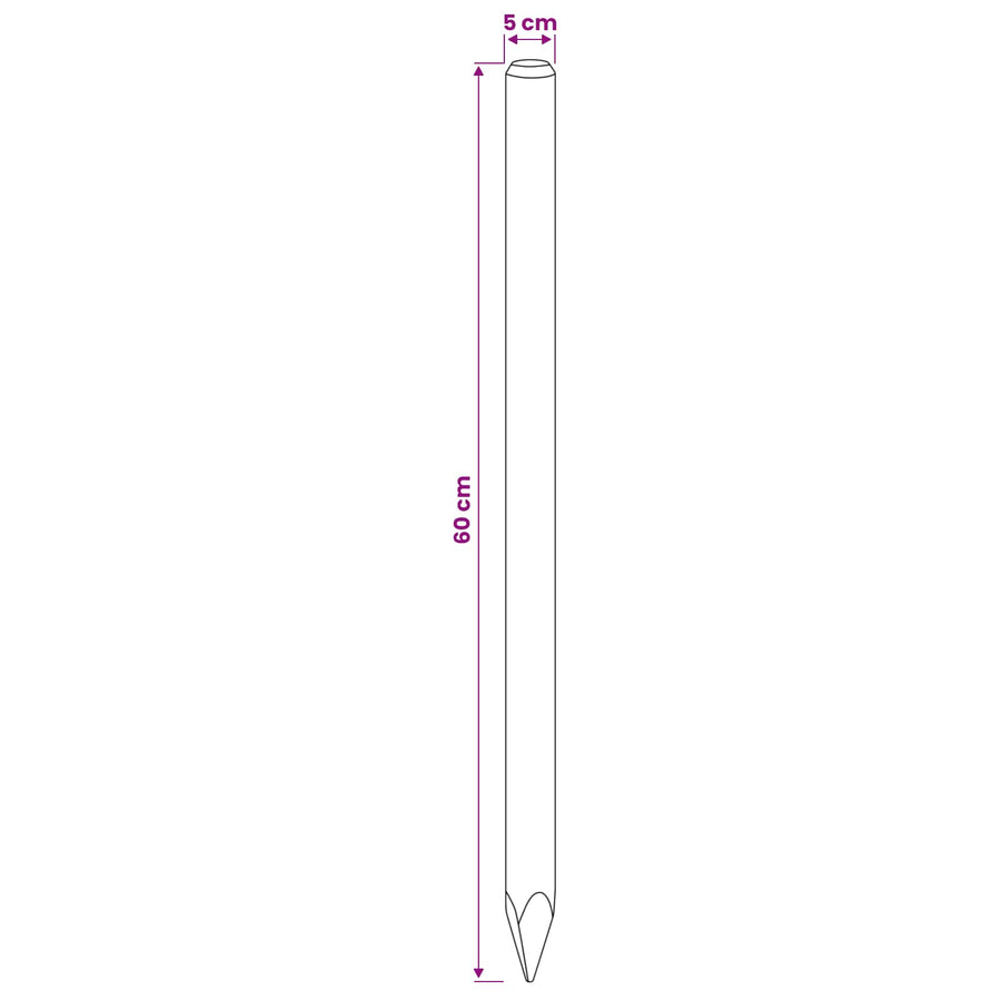 Hekpalen 15 st Groen 60 cm Massief grenenhout