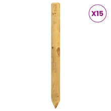 Hekpalen 15 st Groen 60 cm Massief grenenhout
