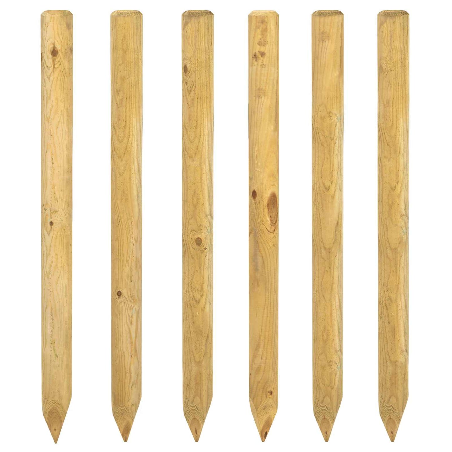 Hekpalen 6 st Groen 150 cm Massief grenenhout