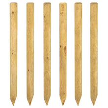 Hekpalen 6 st Groen 150 cm Massief grenenhout