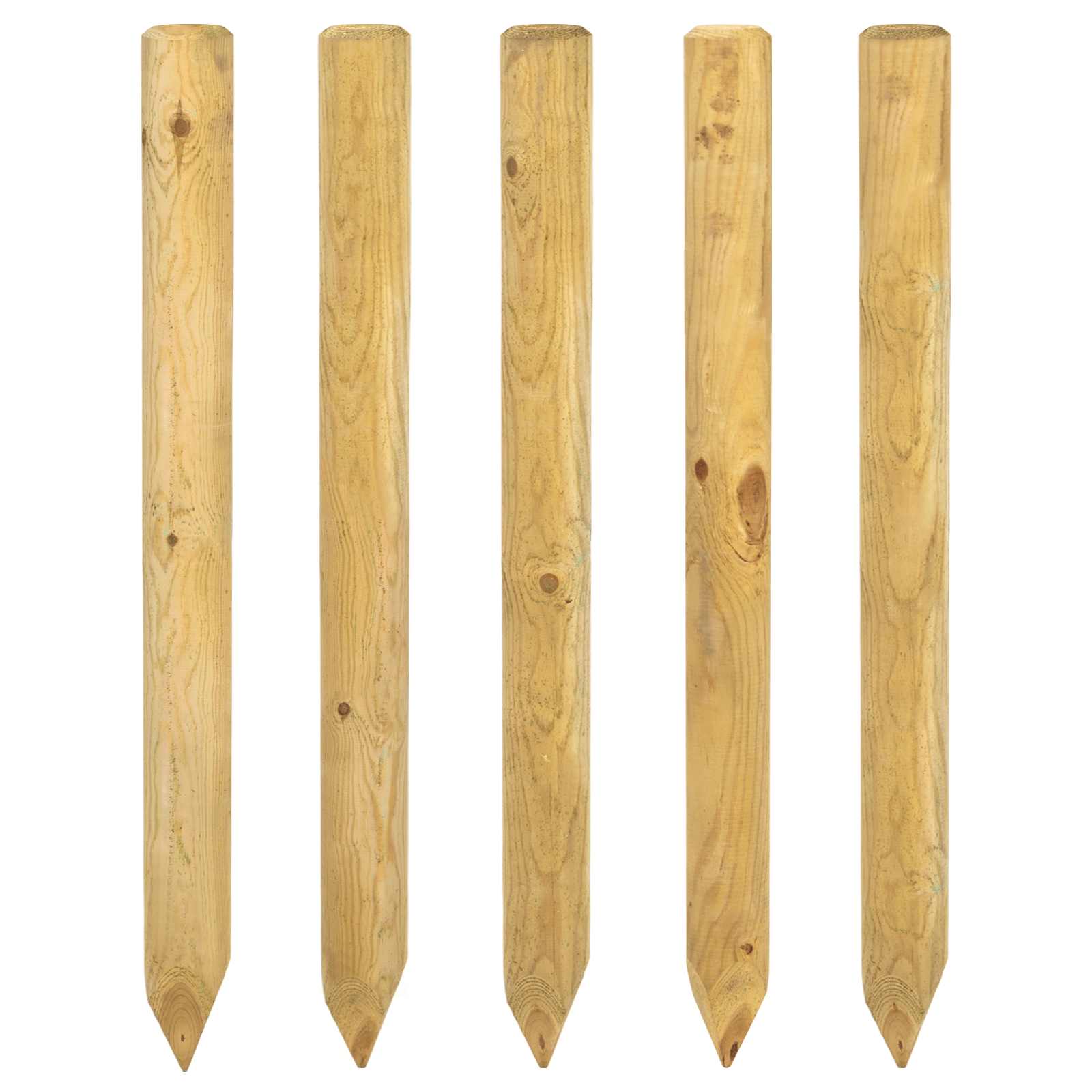 Hekpalen 5 st Groen 60 cm Massief grenenhout