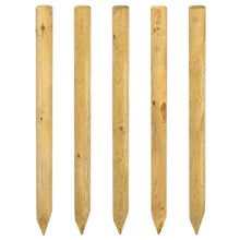Schuttingpalen 5 st Groen 120 cm Massief grenenhout