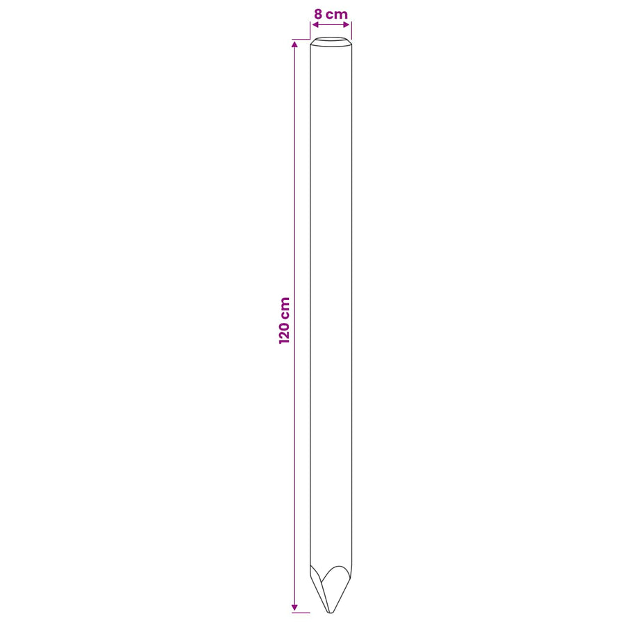Schuttingpalen 5 st Groen 120 cm Massief grenenhout