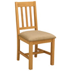 Eetkamerstoel massief eikenhout beige set van 2
