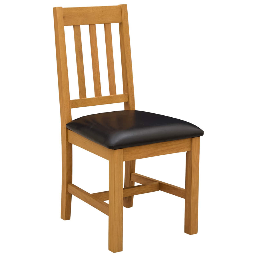 Eetkamerstoel VENLO 2 pcs Massief Eikenhout Zwart
