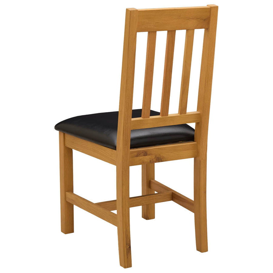 Eetkamerstoel VENLO 2 pcs Massief Eikenhout Zwart