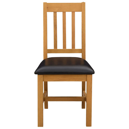 Eetkamerstoel VENLO 2 pcs Massief Eikenhout Zwart