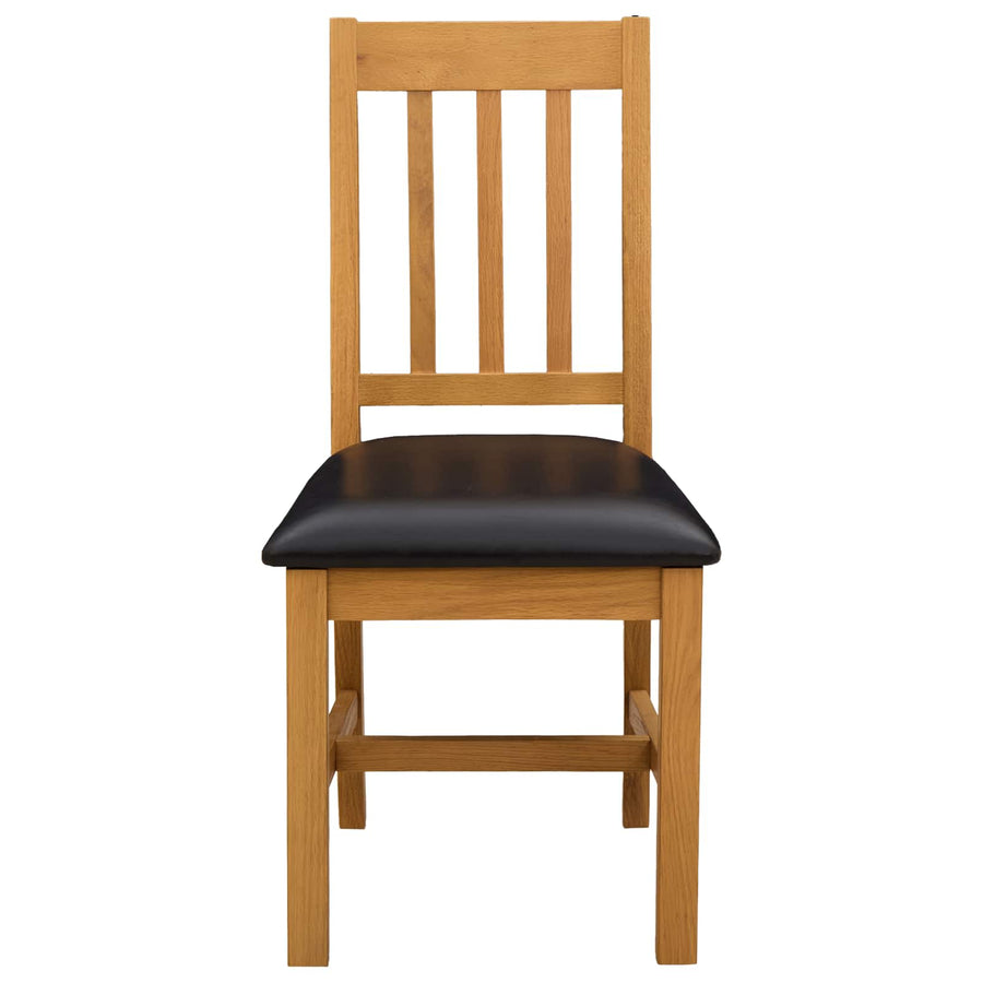 Eetkamerstoel VENLO 2 pcs Massief Eikenhout Zwart