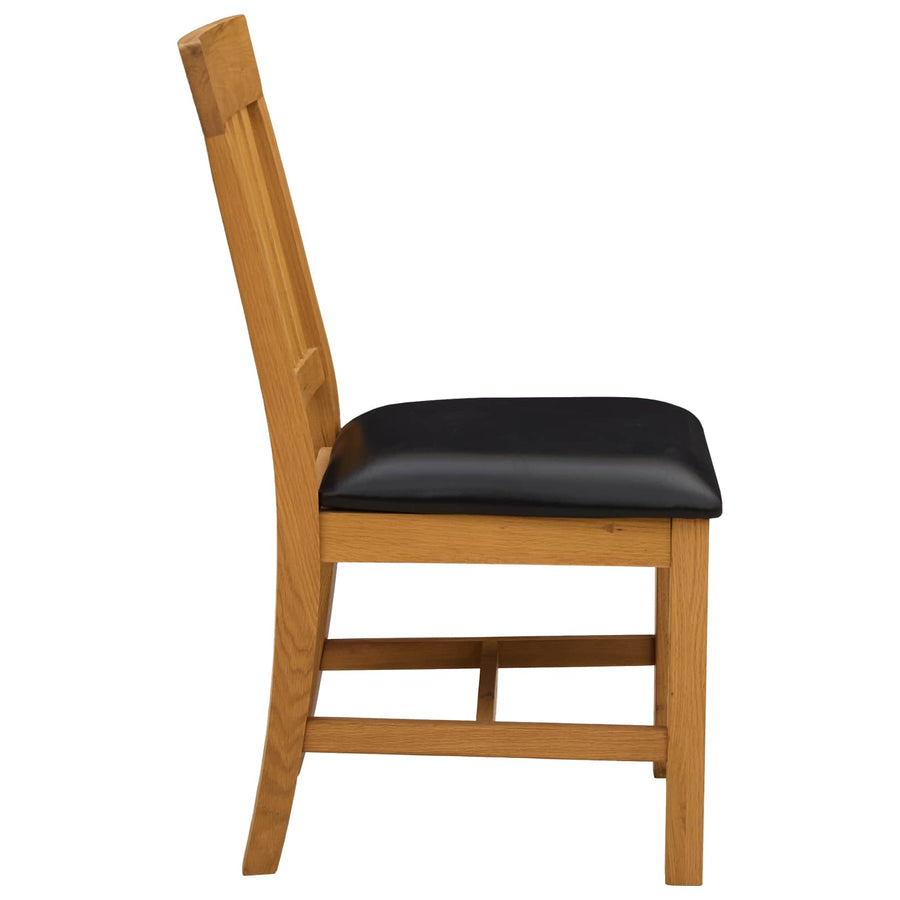 Eetkamerstoel VENLO 2 pcs Massief Eikenhout Zwart
