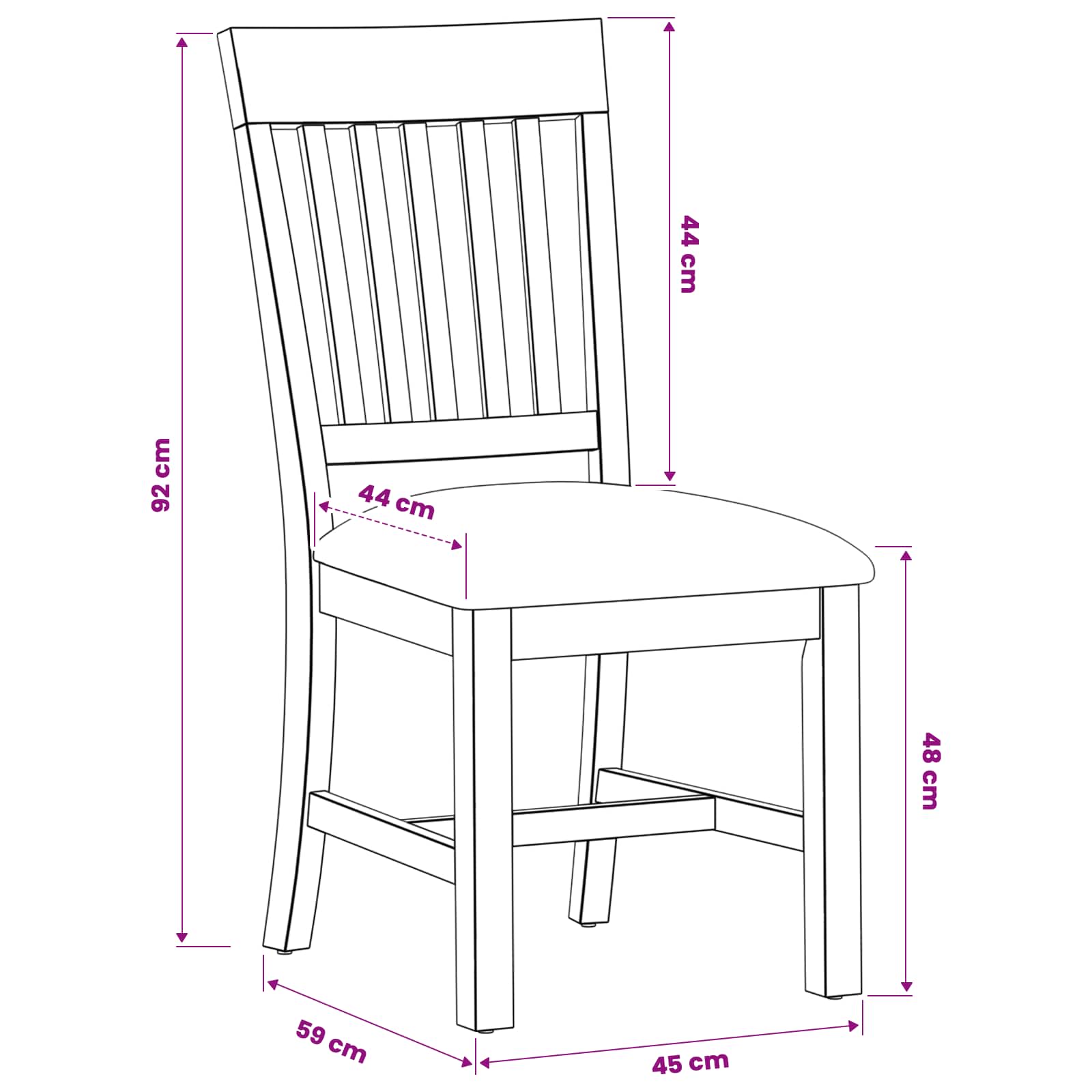 Eetkamerstoel 2 pcs Massief Eikenhout Grijs 45 x 59 x 92 cm