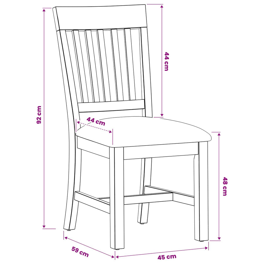 Eetkamerstoel 2 pcs Massief Eikenhout Grijs 45 x 59 x 92 cm